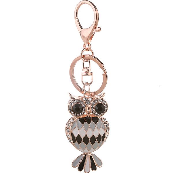 

souvenirs pendant owl car key chain diamond inlaid korean alloy