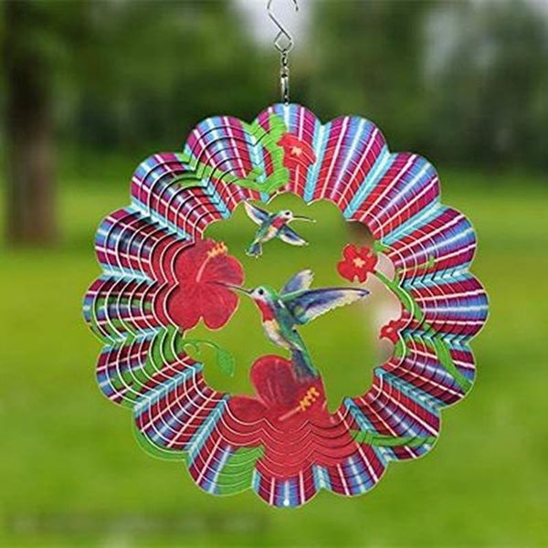

decorative objects & figurines hummingbird wind chimes 3d dynamic rotation garden window wedding curtain chandelier home decor birds holder