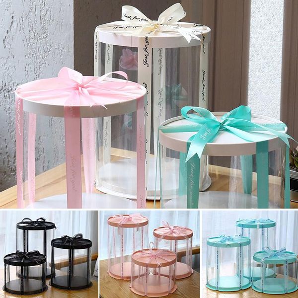 

gift wrap non-toxic transparent cake box safe and environmentally friendly round packing convenient birthday household items