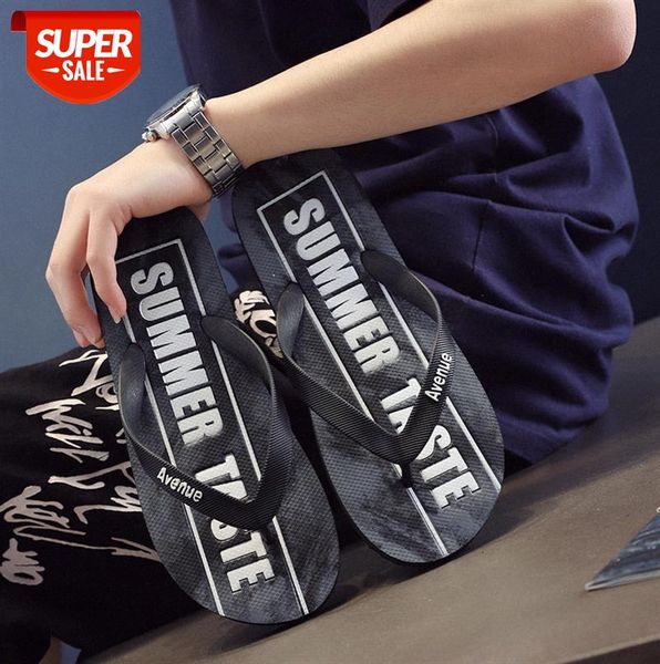 

flip-flop men's slippers, blue, the outer wear of red soles, waterproof massage, wear-resistant, non-slip #ef9j, Black
