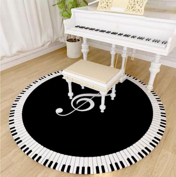 

creative round musical note piano carpet non-slip bench mat carpets
