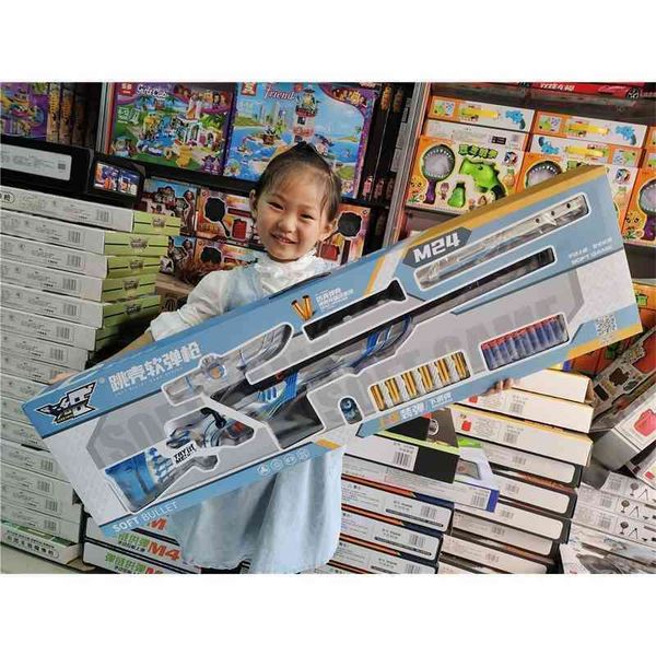 

throwing bouncing hand shell pulled soft bullet gun boy simulated shooting parent-child game children's toy enrollment gift box