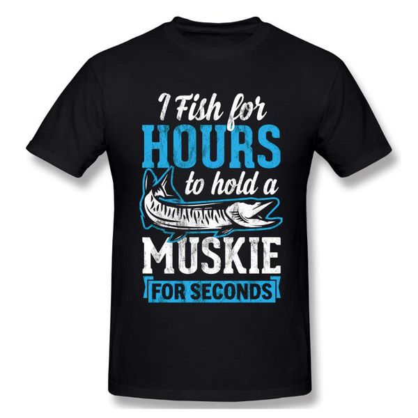 

men's t-shirts funny muskie fishing fisherman distressed gift tshirt man t shirt shirts cotton summer tshirts t-shirt woman, White;black