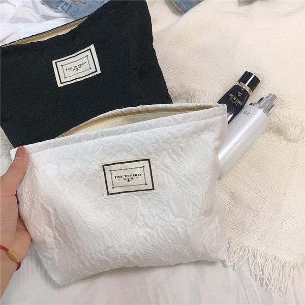 

cosmetic bags & cases jacquard fabric bag retro floral make up organizer large women toiletry girls beauty brush storage clutch