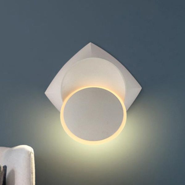 

led wall lamp 360Â° rotating round moon sconce living room background bra bedroom bedside el bar aisle lighting