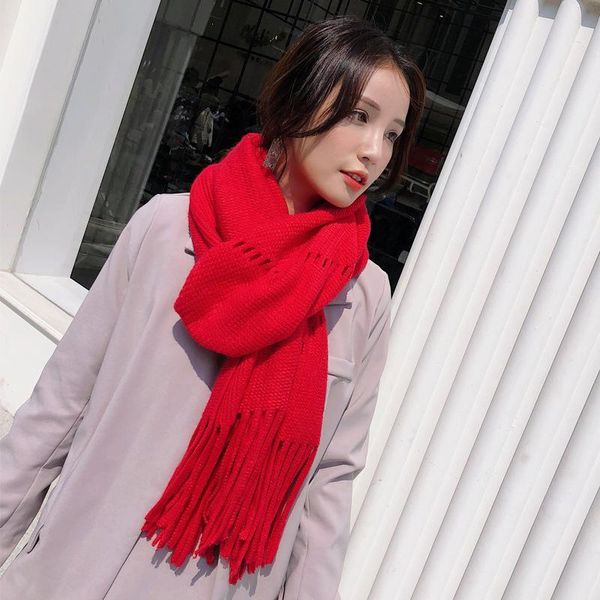 

scarves autumn and winter arrival solid color tassel scarf female thick warm fringe shawl women girls outdoor temperamental, Blue;gray
