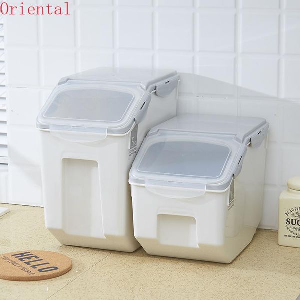 

platic storage box kitchen large rice container with lid sealed moisture-proof bin containers flip cover bottles & jars