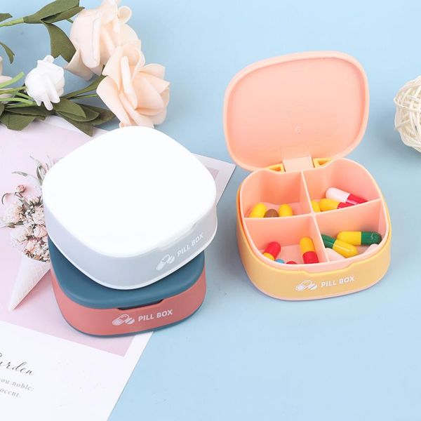 

storage bottles & jars case voor tabletten 4 gird geneeskunde pil organisator plastic opbergdoos divider wekelijks reizen