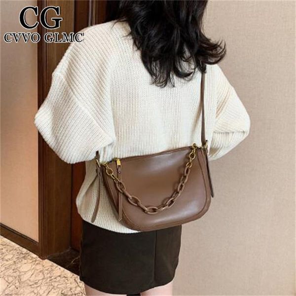 

shoulder bags cvvo glmc ladies simple casual bag chain handbag solid color retro soft side messenger mobile phone wallet