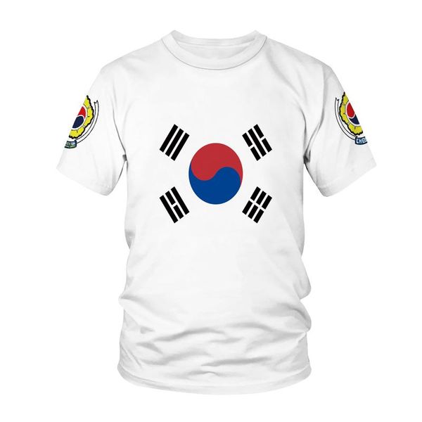 

men's t-shirts 2021 sports summer 3d t-shirt korean flag printing short sleeve leisure shopping party children's high quality, White;black