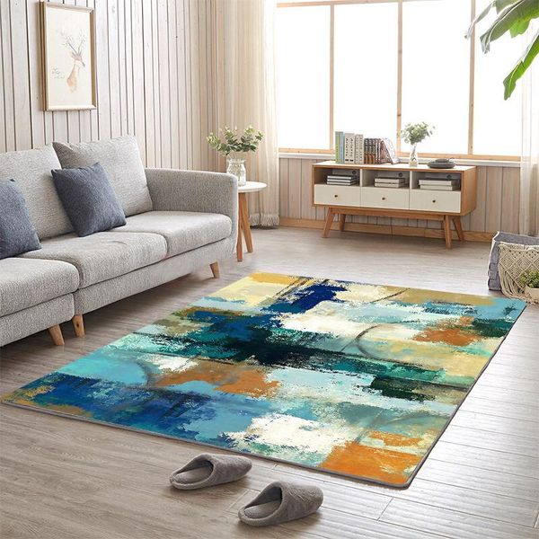 

carpets nordic simple geometric printed floor for living room bedroom decoration kids bedside sofa mat non-slip rug doormat
