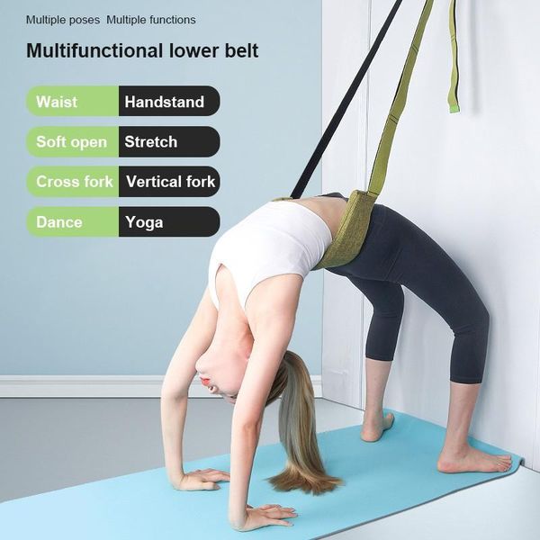 

fashion aerial yoga rope open hip stretch with inverted pull belt splits lower waist trainer resistance bands