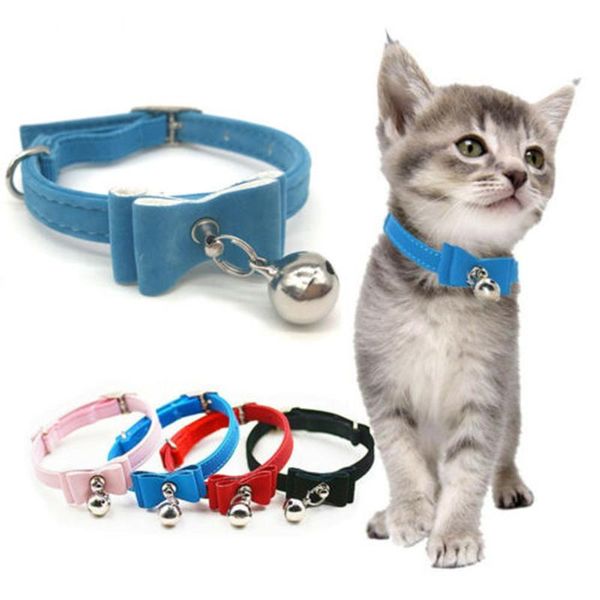 

cat collars & leads adjustable pet dog bow tie for small medium dogs neck strap safe puppy kitten cats bowknot collar neckwear