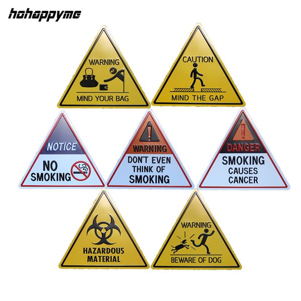 

hohappyme notice warning retro irregular metal tin signs bar pub shop symbol metal wall plaques vintage home decor 30x34 cm