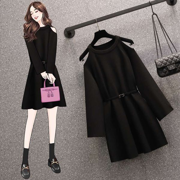 

casual dresses dress women clothes large women's in autumn and w y9qu, Black;gray