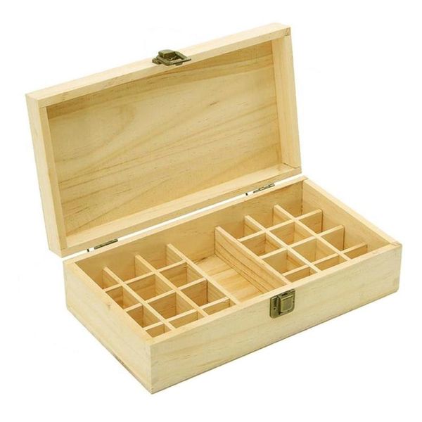 

storage bags essential oil wooden box 25 compartment 5/10/15ml 24+1 display jewelry