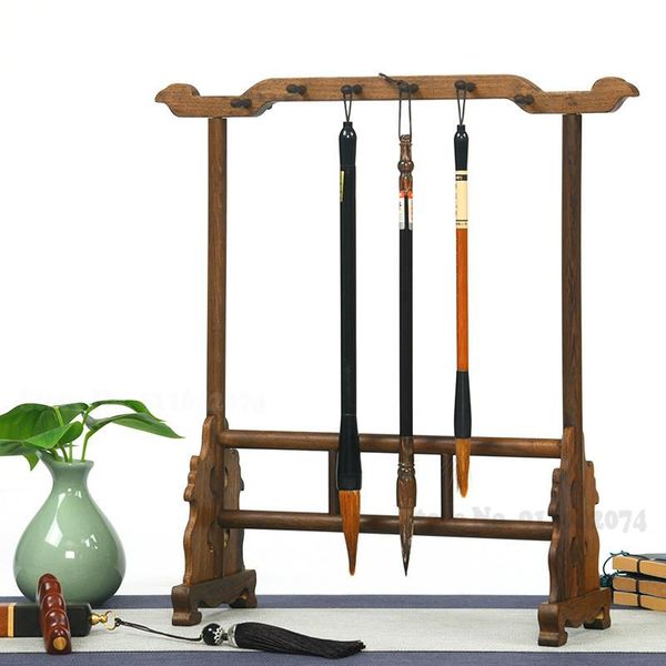 

decorative objects & figurines four treasures of study hanger detachable solid wood hollow brush stand easy to install home decor durable ha