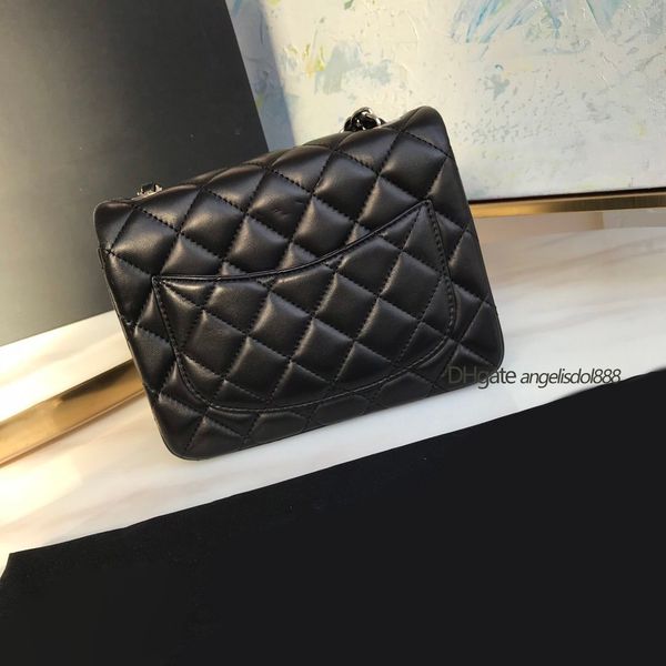 

woman wallet purse cha mini square classic flap lambskin black genuine leather chain shoulder cross body bag handbags designer handtaschen