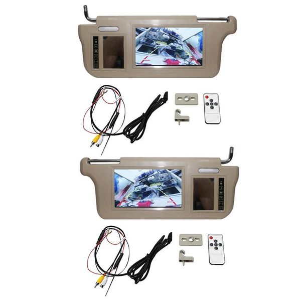 

car video 2 inch sun visor mirror sn lcd monitor dc 12v left /right side for av1 av2 player camera