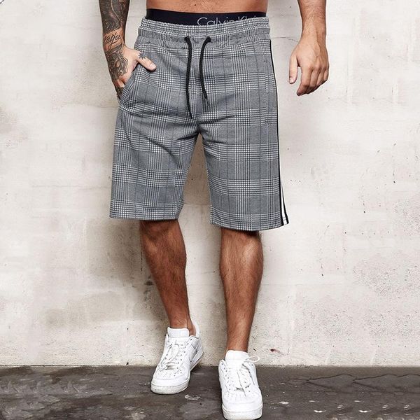 

men's shorts summer mens casual cotton plaid beach men fashion short pants male sport cool brand clothing classic sweatshorts, White;black