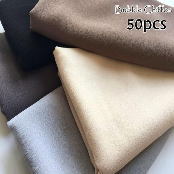 

scarves 50pcs bubble chiffon hijab solid color scarf fashion muslim plain scarfs hijabs gorgeous muffler soft, Blue;gray