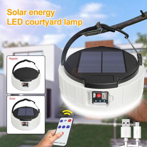 

portable lanterns usb solar camping light led remote control home hanging waterproof tent outdoor lampcamping hiking cellphone emergency