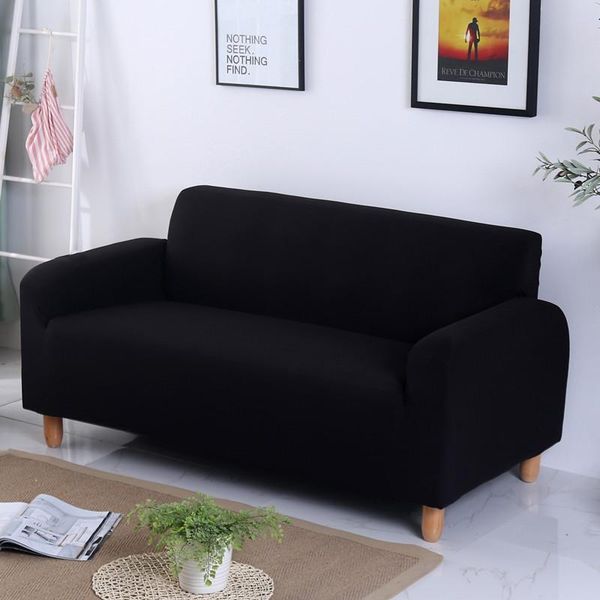 

chair covers 20 anti-dirty solid color universal sofa couch black slipcover for living room stretch bed elastic seater