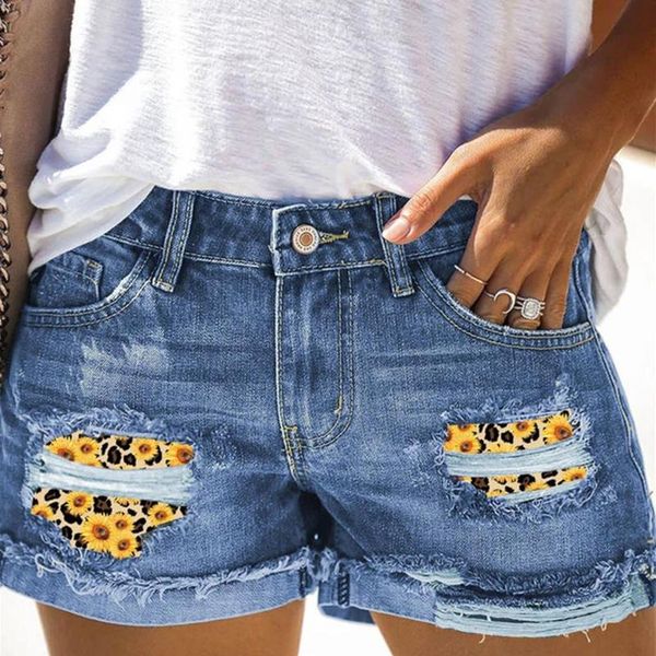 

women's shorts 2021 women commute fashion distressed ripped jean tassels short casual daily wear leisure cut out flower print booty, White;black