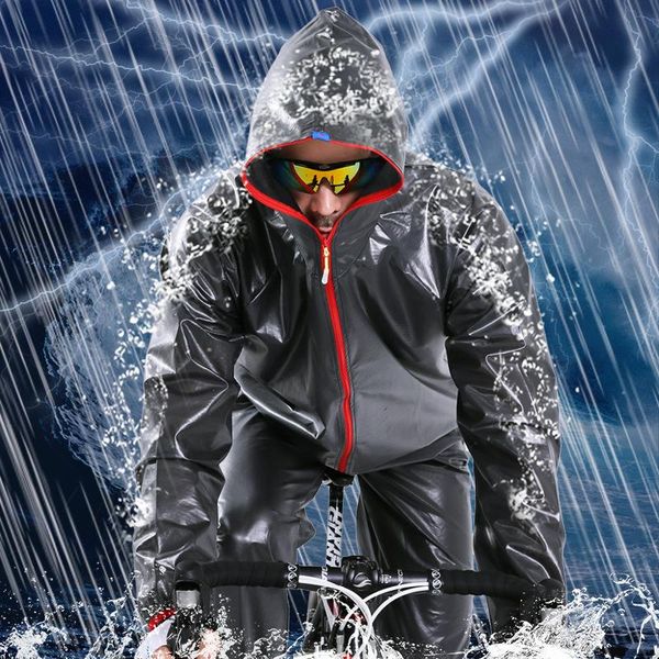 

raincoats black motorcycle bicycle cycling women's men's raincoat waterproof outdoor sports riding fishing rain coat set work unis