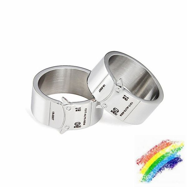 

accessories alyx rings men women 1017 9sm smooth buckle ring stainless steel colorfast metal engraved, Golden;silver