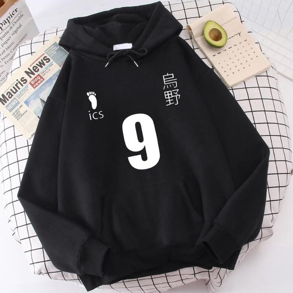 

men's hoodies & sweatshirts spring 2022 kageyama tobio haikyuu cartoon streetwear men hip hop fashion funny casual mens hooded, Black