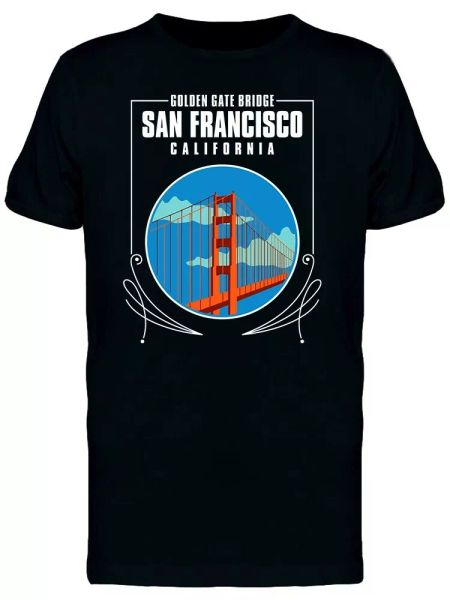 

golden gate san francisco logo men's tee -image by shutterstock, White;black