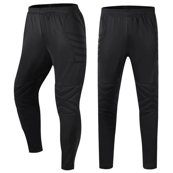 

men's pants goalkeeper men soccer breathable sports training trousers futbol sponge protective, Black
