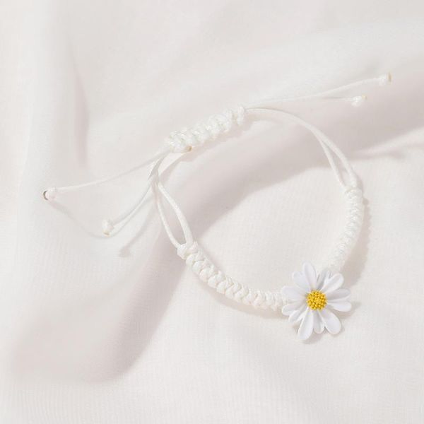 

noter 2021 women rope bracelet creative little daisy charm braslet for girl handmade lucky red braclet friend jewelry gift bracelets, Golden;silver