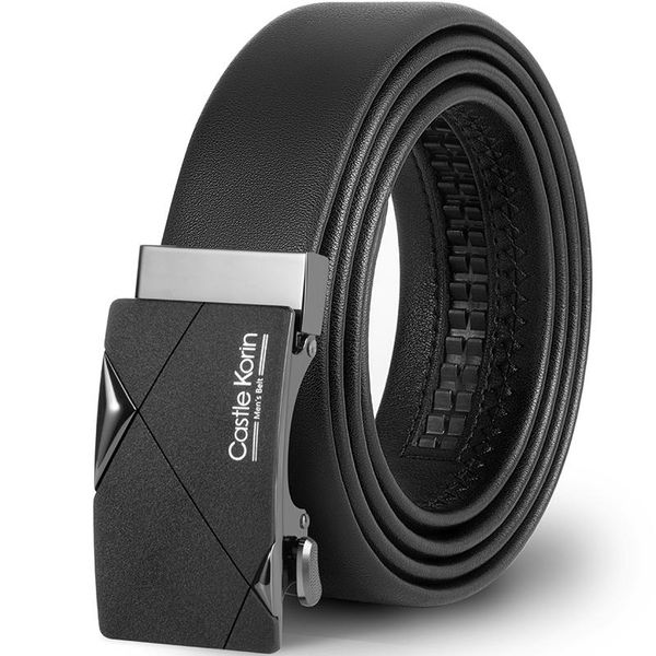 

belts men's belt leather automatic buckle korean retro alloy frosted 100-130 length soft business, Black;brown