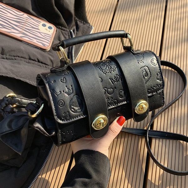 

double lock mini women's shoulder bag summer spring fashion printed tote small for women purse and handbags crossbody 2021 cross body