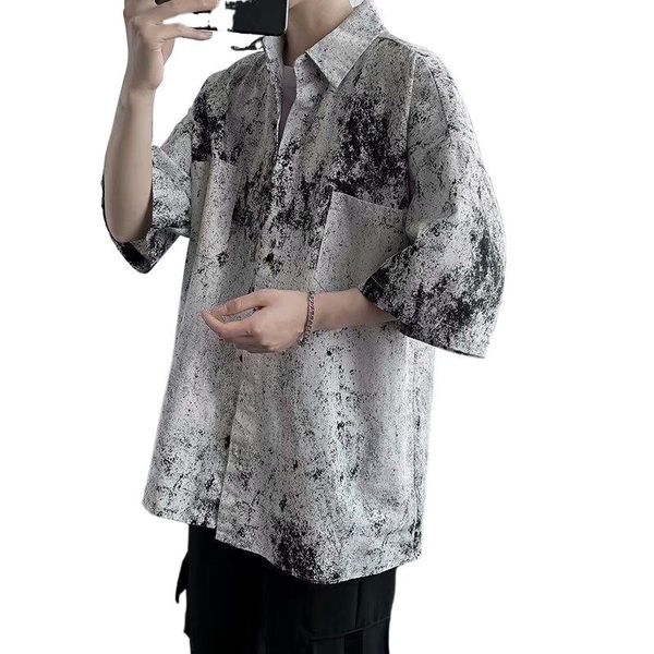 

men's t-shirts shirt tide brand hong kong windy day is loose casual handsome korean version of the trend short-sleeved clothes, White;black