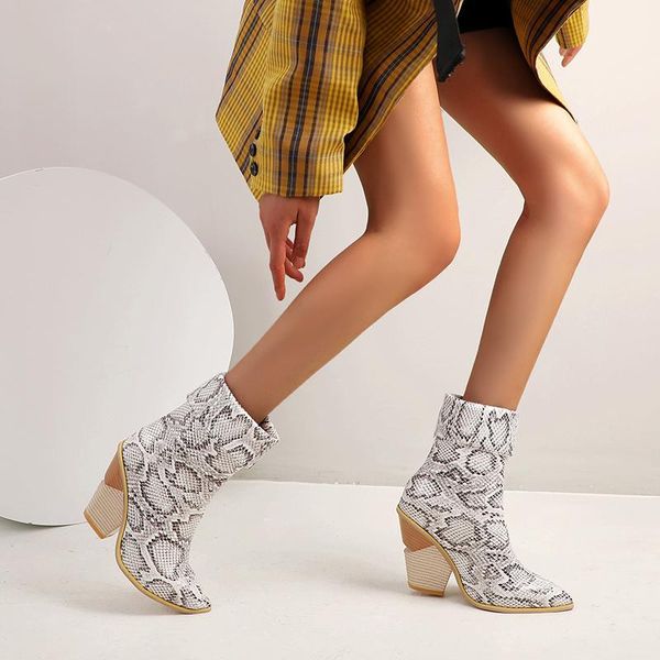 

boots women shoes 2021 fashion winter ankle for pointed toe 34-48, Black