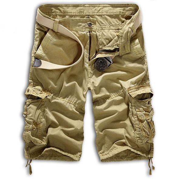 

men shorts cotton 2021 fashion camo cargo plus size casual camouflage multi-pocket military short men's, White;black