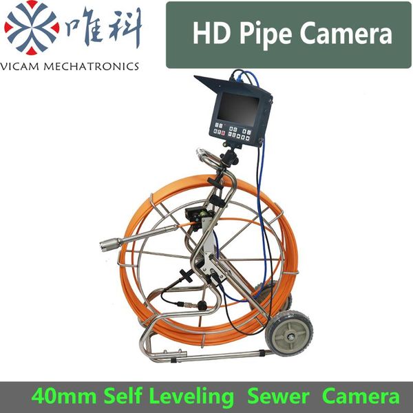 

cameras hd sewer camera 60m 80m 120m cable push rod video inspection with 40mm self leveling