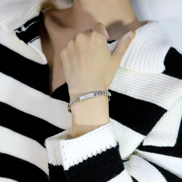 

charm bracelets jewelry net red simple personalized titanium steel bracelet ins minority design fashion versatile girlfriend, Golden;silver