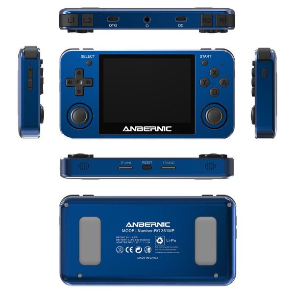

portable game players 256g rg351mp player pocket machine 3.5 inch ips screen support ps1 external wifi 128g 15000 games rg351p