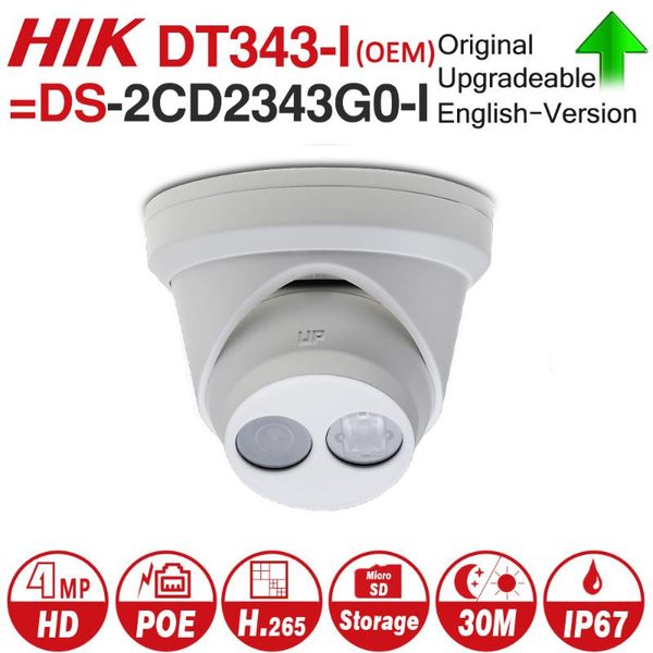 

cameras hikvision oem ip camera dt343-i = ds-2cd2343g0-i 4mp network cctv h.265 security poe wdr sd card slot