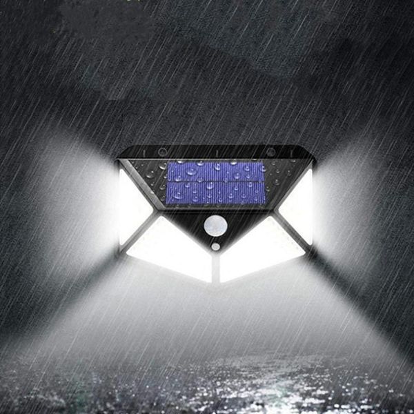 

solar lamps 100 led ip65 light outdoor lamp pir motion sensor wall waterproof powered sunlight for garden decoration