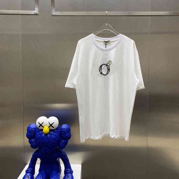

t shirt2022 trendy brand men's t-shirt pure cotton short-sleeved breathable fashion same style for men and women 7114t, White;black
