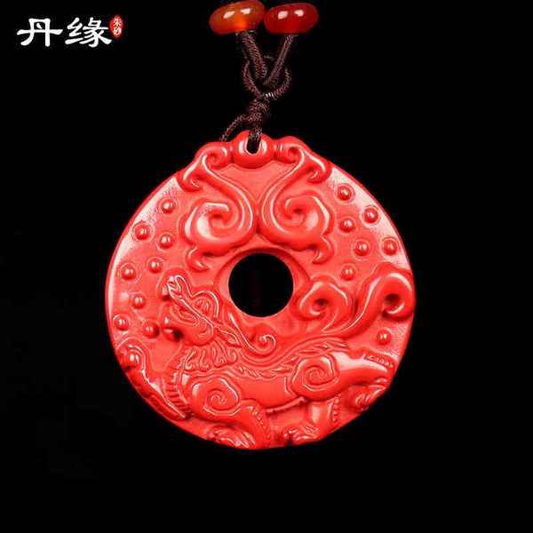 

souvenirs wanshan danyuan cinnabar red sand single pendant for men and women gift carrying national style