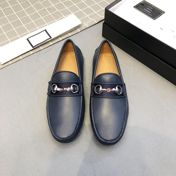 

2021 spring and autumn men's peas shoes business fashion driving all-match shoes designer genuine leather man loafers luxury men casual, Black