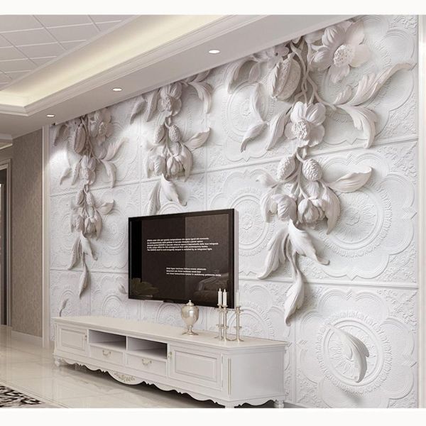 

wallpapers modern 3d embossed floral po wall paper mural stickers living room bedroom carta da parati self adhesive /silk wallpaper
