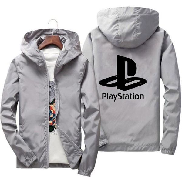 

men's jackets spring and autumn ps xbox game playstation casual hooded jacket zipper thin coat outdoor mountaineering ski windbreake, Black;brown
