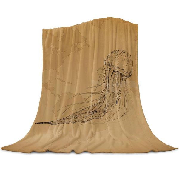 

blankets vintage jellyfish home textile blanket cover decorative fleece for sofa bed throw kids adults